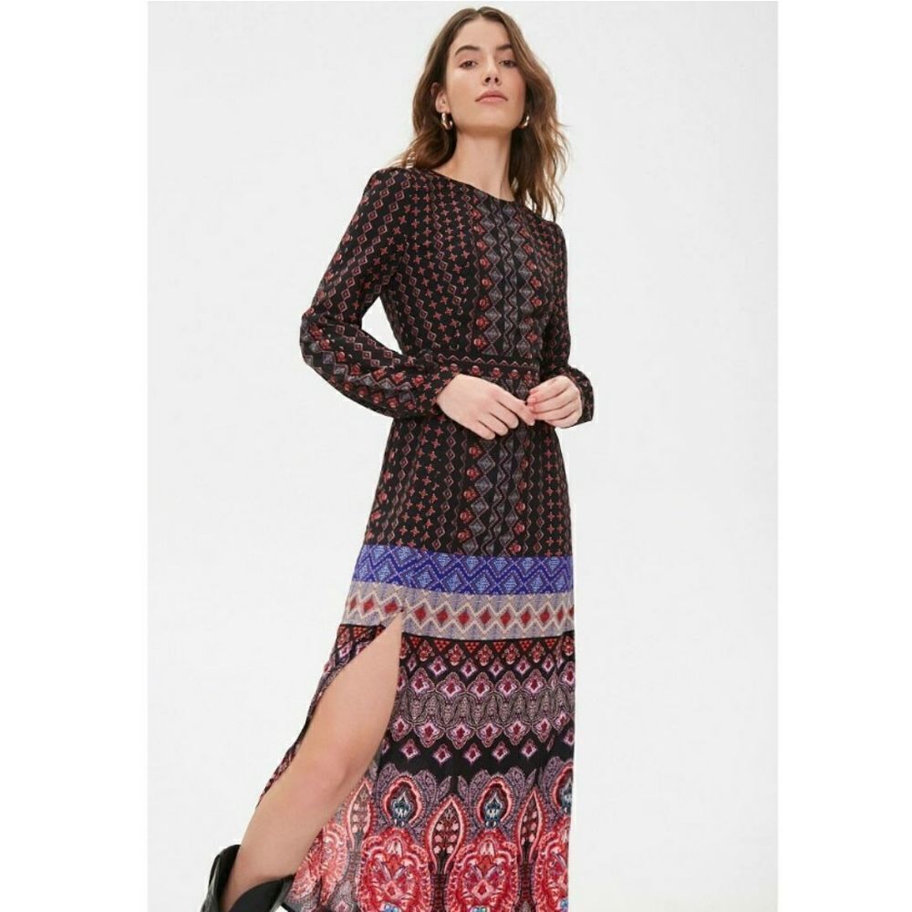 NY Collection  Gathered Waist Print Casul Dress